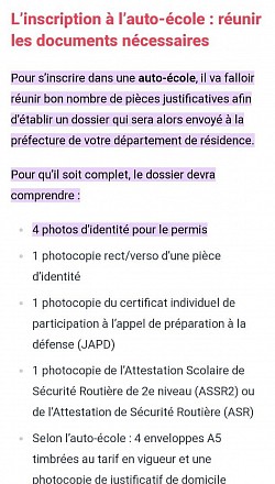 Liste des documents